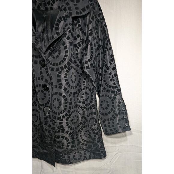 UBU Women's Black Mosaic Style Button Up Jacket Sz S Whimsigoth Statement Edgy - Picture 2 of 10